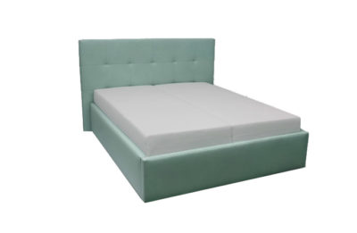 Moderná čalúnená posteľ MILANO v zelenej farbe s matracmi.