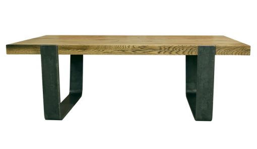 Masívny spoločenský stôl MERAN s oceľovými nohami.