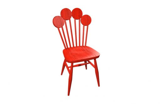 Dizajnová stolička PAF v červenej farbe.