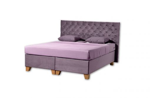 Komfortná čalúnená posteľ hotelového typu BED-BOX, FLORENCIA 3 vo fialovej farbe.