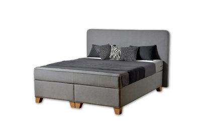 Komfortná posteľ hotelového typu BED-BOX FLORENCIA 1 v šedej farbe.