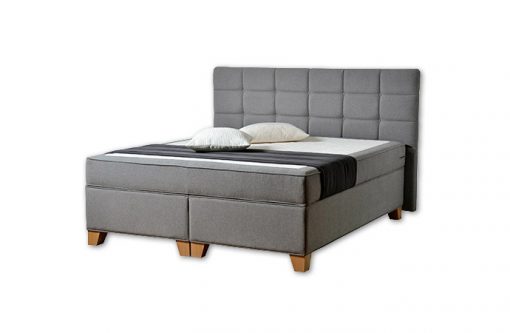 Komfortná posteľ hotelového typu BED-BOX, FLORENCIA 2 v šedej farbe.