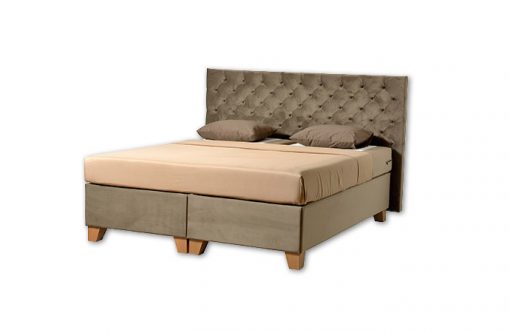 Komfortná čalúnená posteľ hotelového typu BED-BOX, FLORENCIA 3 v hnedej farbe.