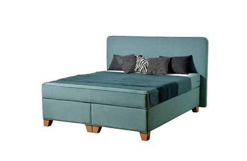 Komfortná posteľ hotelového typu BED-BOX FLORENCIA 1 v zelenej farbe.