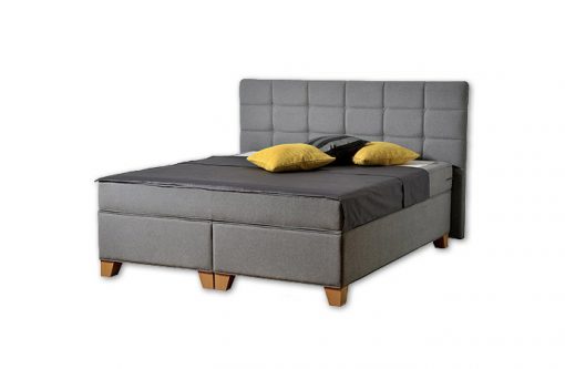 Komfortná posteľ hotelového typu BED-BOX, FLORENCIA 2 v šedej farbe.