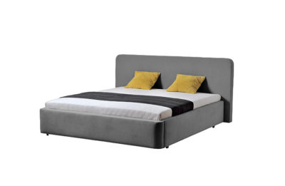 Moderná čalúnená posteľ SALERNO v šedej farbe,