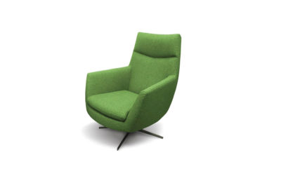 Moderné kreslo EG s pohodlným sedením v zelenej farbe.