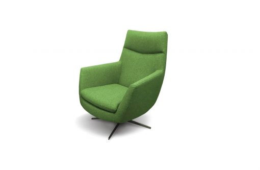 Moderné kreslo EG s pohodlným sedením v zelenej farbe.